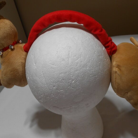 VTG REINDEER HEADBAND EARMUFFS  IN JINGLE BELLS COLLAR UNISEX KIDS VELOUR π¦πΈπ¦ - Picture 3 of 9